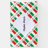 Italië Italiaanse vlag betegelde zwarte personalis Spandoek (Verticaal)