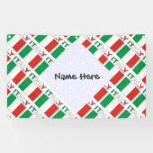 Italië Italiaanse vlag betegelde zwarte personalis Spandoek (Horizontaal)