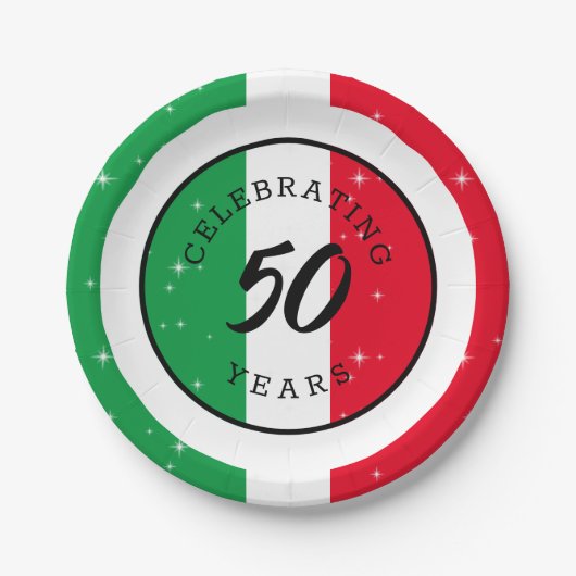 Italië Italiaanse vlag Birthday Jubileum Papieren Bordje (Voorkant)