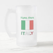 Italië Italiaanse vlag Groene Personalisatie Matglas Bierpul (Links)