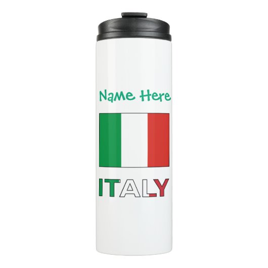 Italië Italiaanse vlag Groene Personalisatie Thermosbeker (Voorkant)