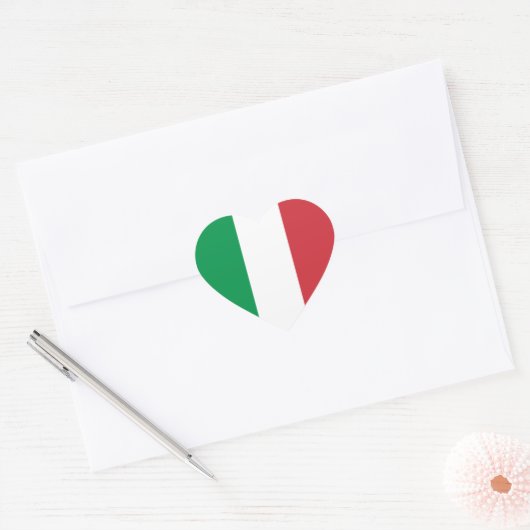 Italië/Italiaanse vlag Hart Sticker (Envelop)