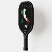 Italië Italiaanse vlag Italia kaart Zwart Pickleball Paddle (Links)