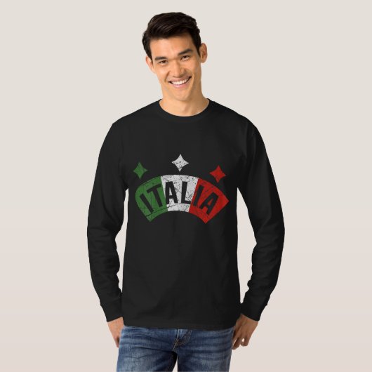Italië Italiaanse vlag Italiaanse familie heeft la T-shirt (Voorkant volledig)