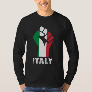 Italië Italiaanse Vlag Italiaanse Roots Handfist I T-shirt