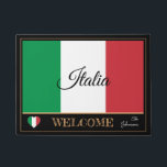 Italië & Italiaanse vlag — mat/sport Welkomstwoord Deurmat<br><div class="desc">Doormat: Italiaanse vlag & Italië "Welkom" matten - hou van mijn land,  reizen,  vakantie,  nationale patriotten / sportfans</div>