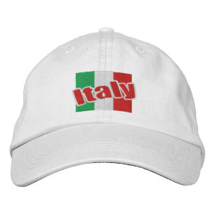 Italië Italiaanse vlag met tekst Geborduurde Pet