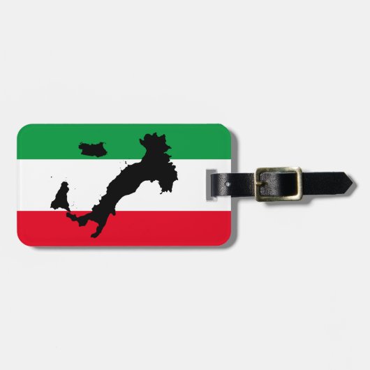 Italië Italiaanse vlag Rode White Italië Kaart Bagagelabel (Voorkant horizontaal)
