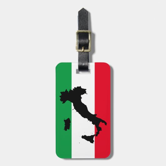 Italië Italiaanse vlag Rode White Italië Kaart Bagagelabel (Voorkant verticaal)