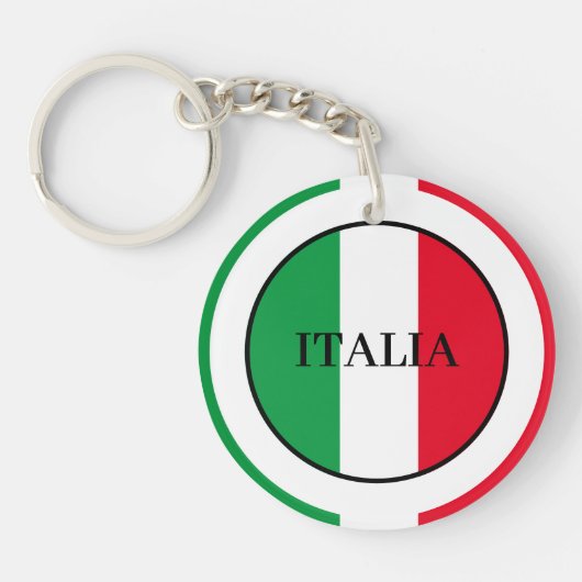 Italië Italiaanse vlag rode witte groene Italië Sleutelhanger (Voorkant)