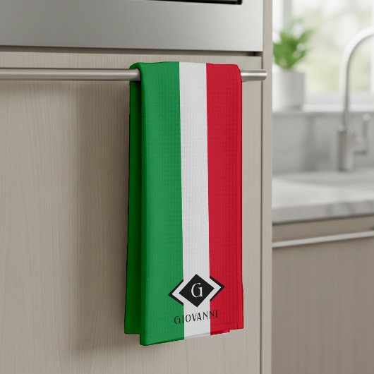 Italië Italiaanse vlag Rood Wit Groen Italia Monog Theedoek