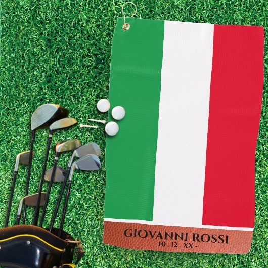 Italië Italiaanse vlag Rood Wit Groen Naam Golfhanddoek