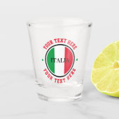 Italië Italiaanse vlag Rood Wit Groen Tekst Italia Shot Glas (Voorkant)
