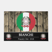 Italië & Italiaanse vlag rustiek hout / familie Deurmat (Voorkant)