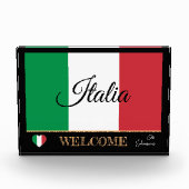 Italië & Italiaanse vlag/sport Welkom Fotoblokken (Voorkant)