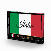 Italië & Italiaanse vlag/sport Welkom Fotoblokken (Rechts)