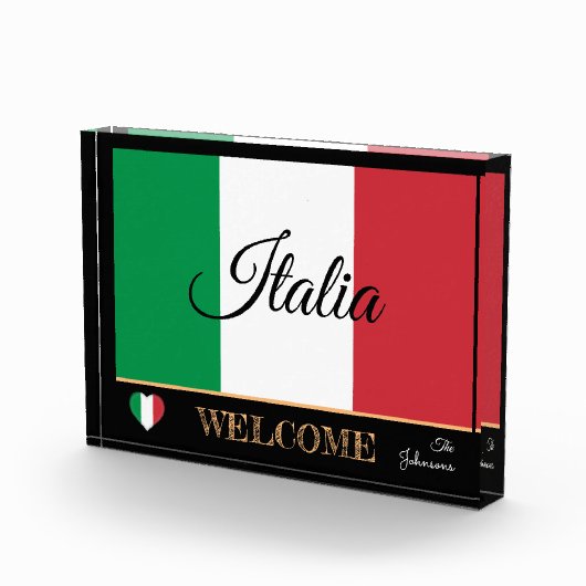 Italië & Italiaanse vlag/sport Welkom Fotoblokken (Rechts)