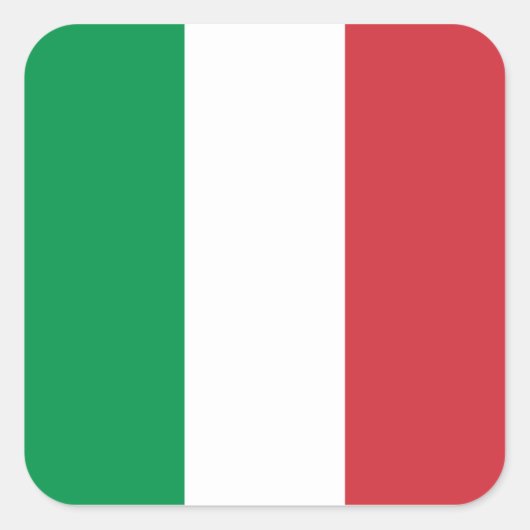 Italië/Italiaanse vlag Vierkante Sticker (Voorkant)