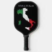 Italië Italiaanse vlag Viva l'Italia Kaart Zwart Pickleball Paddle (Voorkant)