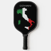 Italië Italiaanse vlag Viva l'Italia Kaart Zwart Pickleball Paddle (Achterkant)