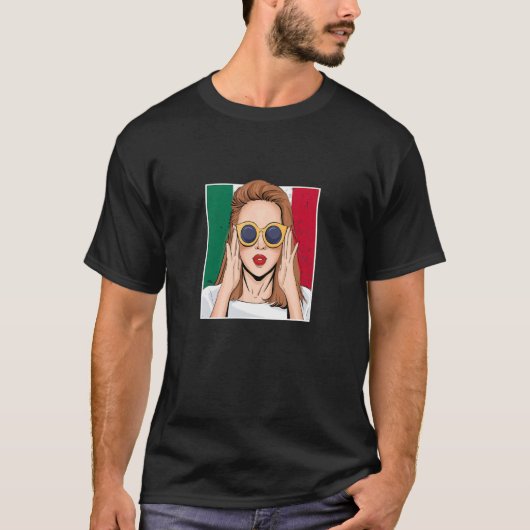 italië : italiaanse vlag voor vrouwen italiana 1 t-shirt (Voorkant)