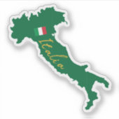 Italië Italië kaart schets met naam en vlag Sticker (Voorkant)