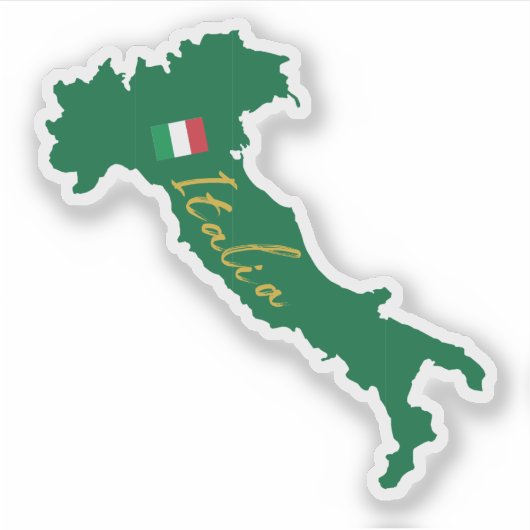 Italië Italië kaart schets met naam en vlag Sticker (Voorkant)