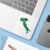 Italië Italië kaart schets met naam en vlag Sticker (Laptop met iPhone)