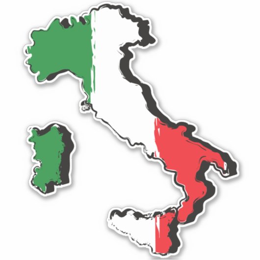 Italië Italië Land Vlag Sticker (Voorkant)