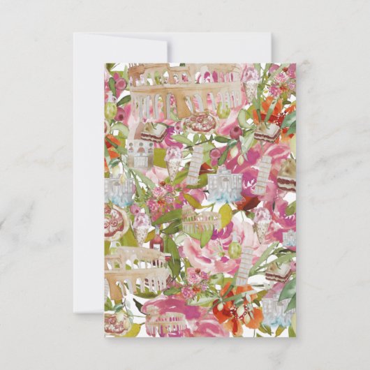 Italië, Italië reis, Italiaans Save the Date Kaart (Achterkant)