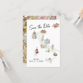 Italië, Italië reis, Italiaanse Save the Date Kaart