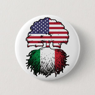 Italië Italië - Verenigde Staten van Amerika Ronde Button 5,7 Cm