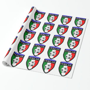 Italië/Italië Vlag Patch - met voetbal Cadeaupapier