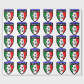 Italië/Italië Vlag Patch - met voetbal Cadeaupapier (Vlak)