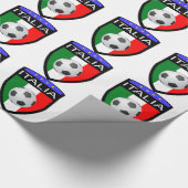 Italië/Italië Vlag Patch - met voetbal Cadeaupapier (Hoek)