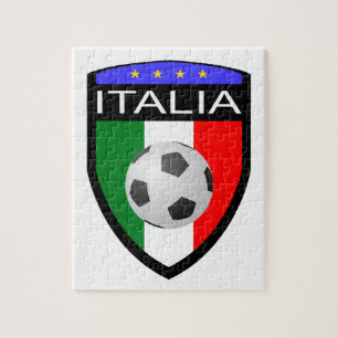 Italië/Italië Vlag Patch - met voetbal Legpuzzel