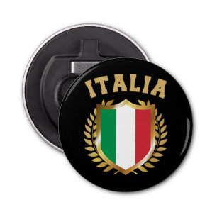 Italië/Italië Vlaggelschild Button Flesopener