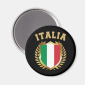 Italië/Italië Vlaggelschild Magneet (Voorkant / Achterkant)