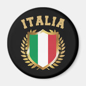 Italië/Italië Vlaggelschild Magneet (Voorkant)