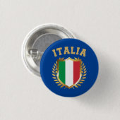 Italië/Italië Vlaggelschild Ronde Button 3,2 Cm (Voorkant /achterkant)