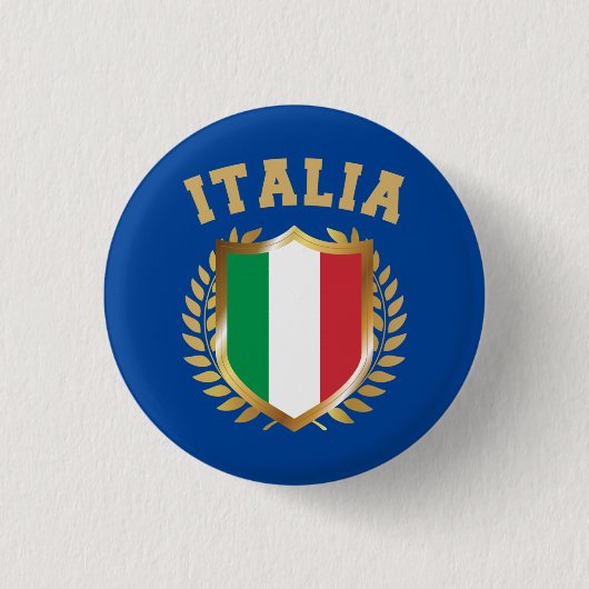 Italië/Italië Vlaggelschild Ronde Button 3,2 Cm (Voorkant)