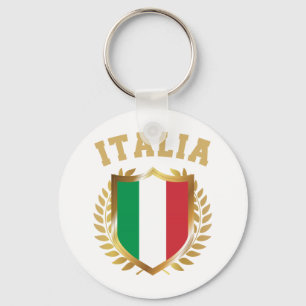 Italië/Italië Vlaggelschild Sleutelhanger
