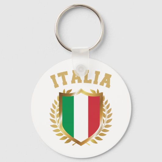 Italië/Italië Vlaggelschild Sleutelhanger (Voorkant)
