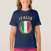 Italië/Italië Vlaggelschild T-Shirt (Voorkant)