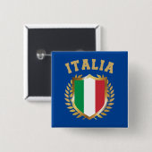 Italië/Italië Vlaggelschild Vierkante Button 5,1 Cm (Voorkant /achterkant)