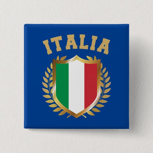 Italië/Italië Vlaggelschild Vierkante Button 5,1 Cm (Voorkant)
