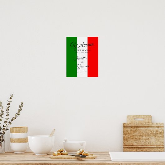 Italië Italië Welkomstbord voor bruiloft Poster (Keuken)