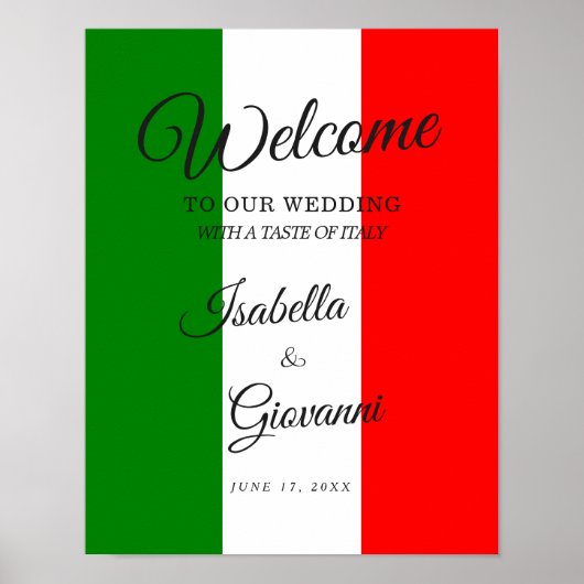 Italië Italië Welkomstbord voor bruiloft Poster (Voorkant)