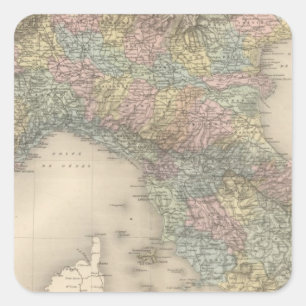 Italië Kaart 2 Vierkante Sticker