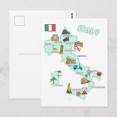 Italië kaart de steden met toeristische attracties (Voorkant / Achterkant)